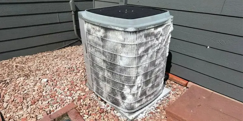 Outdoor air conditioning unit after professional cleaning