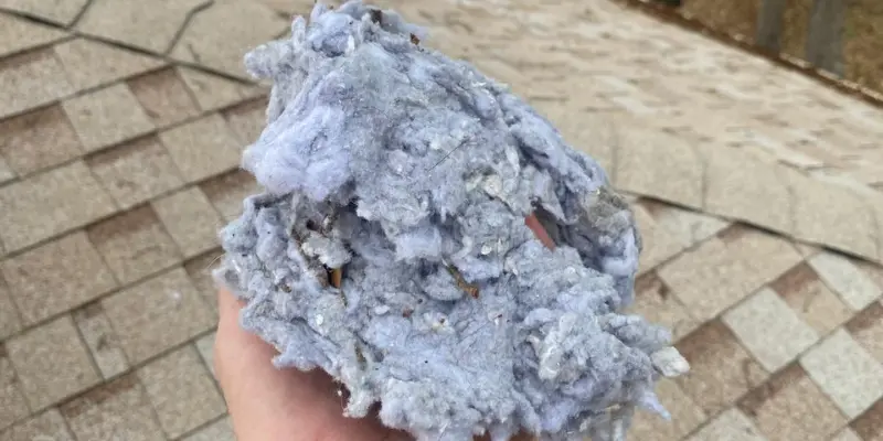 Large lint buildup removed from dryer vent system